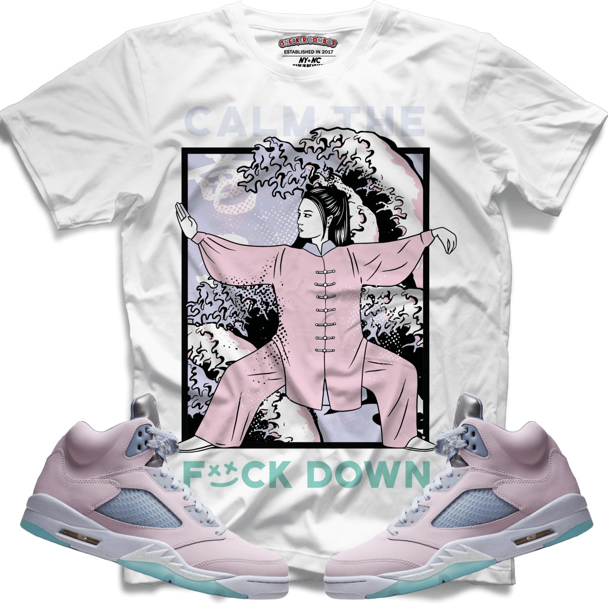 Calm TF Down (Retro 5 Easter/Regal) T-Shirt - Misguided