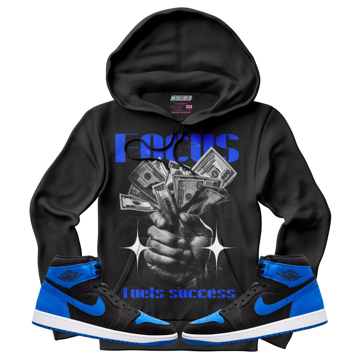 Focus Fuels Success (Air Jordan 1 Royal Reimagined) Hoodie - Misguided