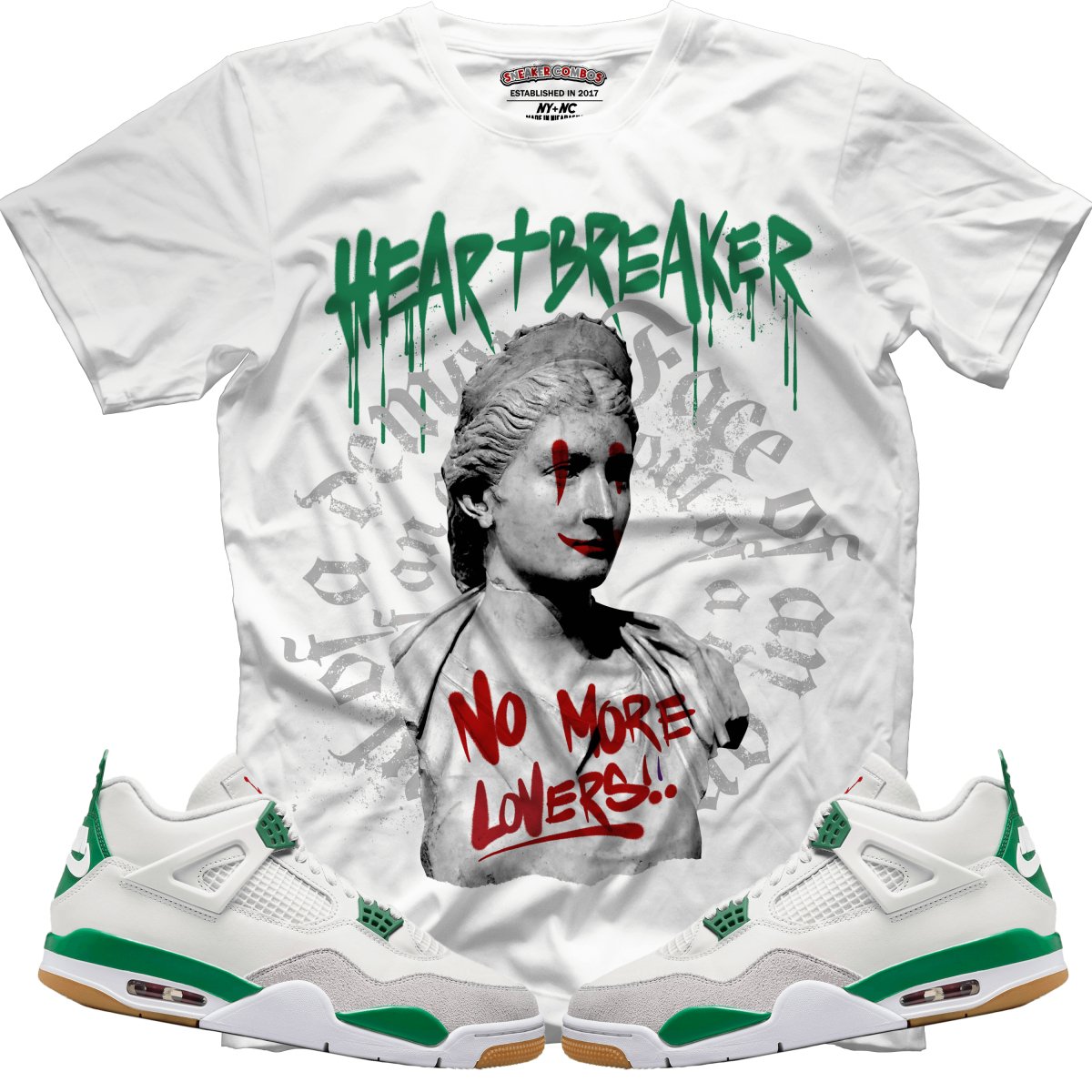 Heart Breaker (NIKE SB X AIR JORDAN 4 PINE GREEN) T-Shirt - Misguided