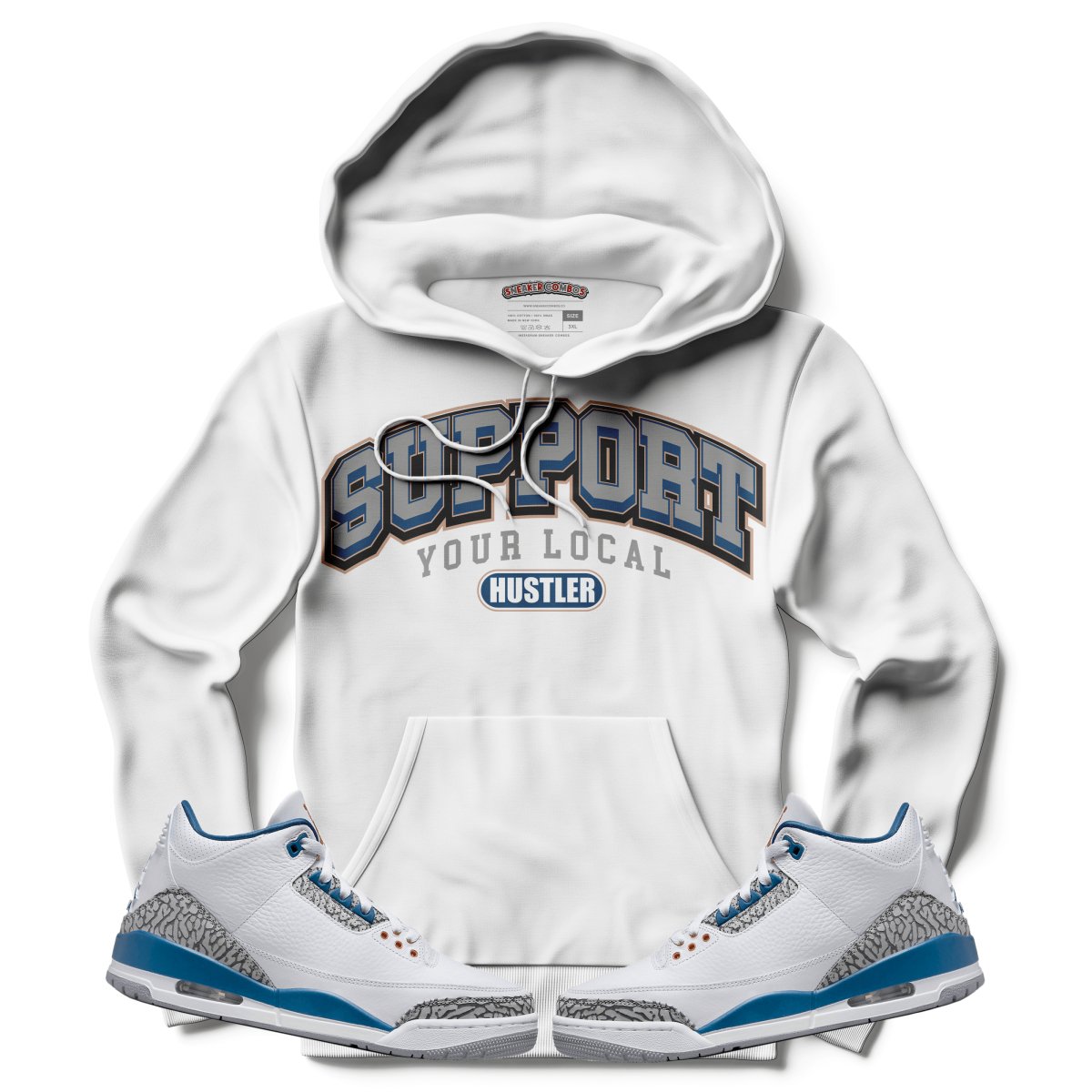 Support Your Local Hustler (Air Jordan 3 “Wizards” PE) Hoodie - Misguided