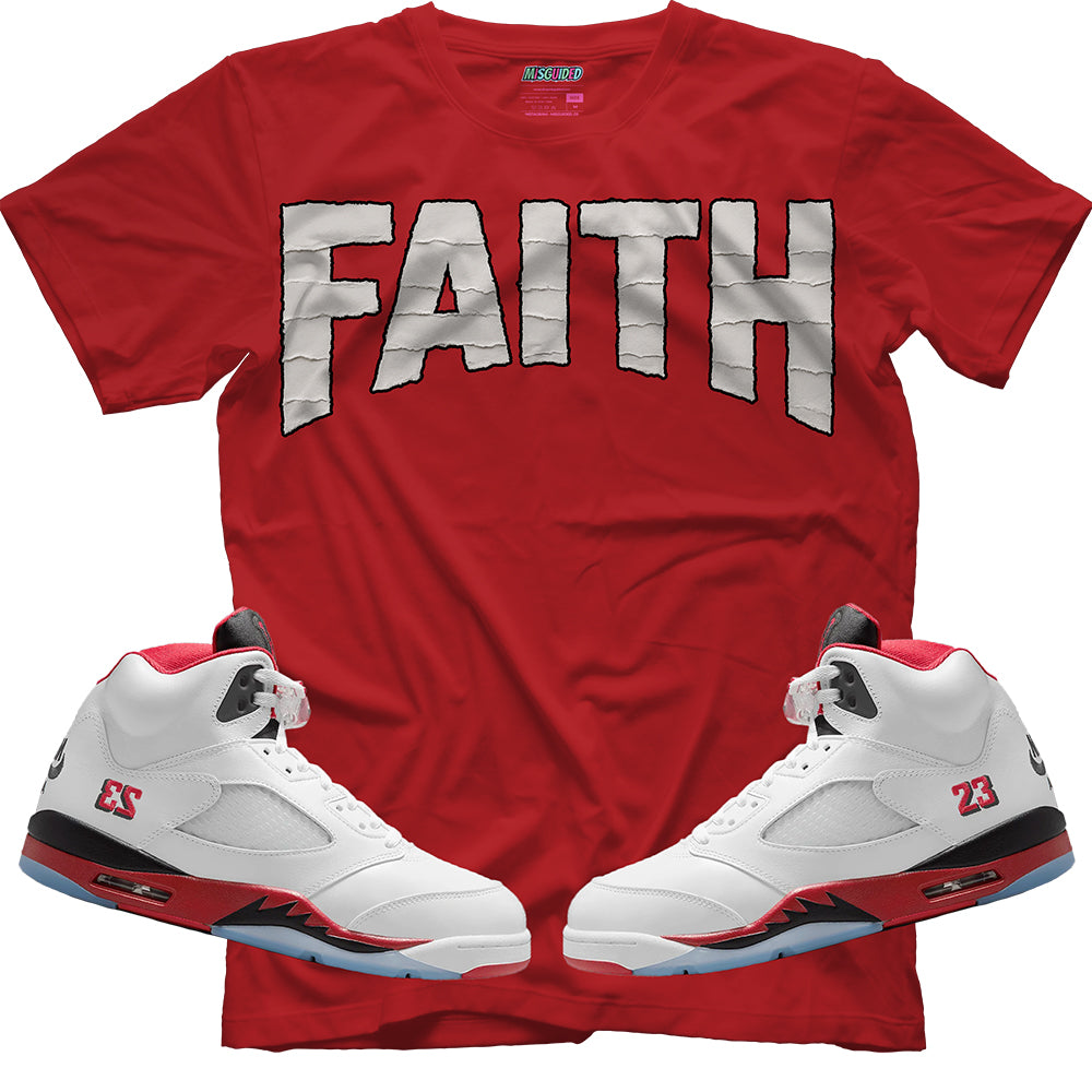 Faith (Air Jordan 5 Fire Red) T-Shirt
