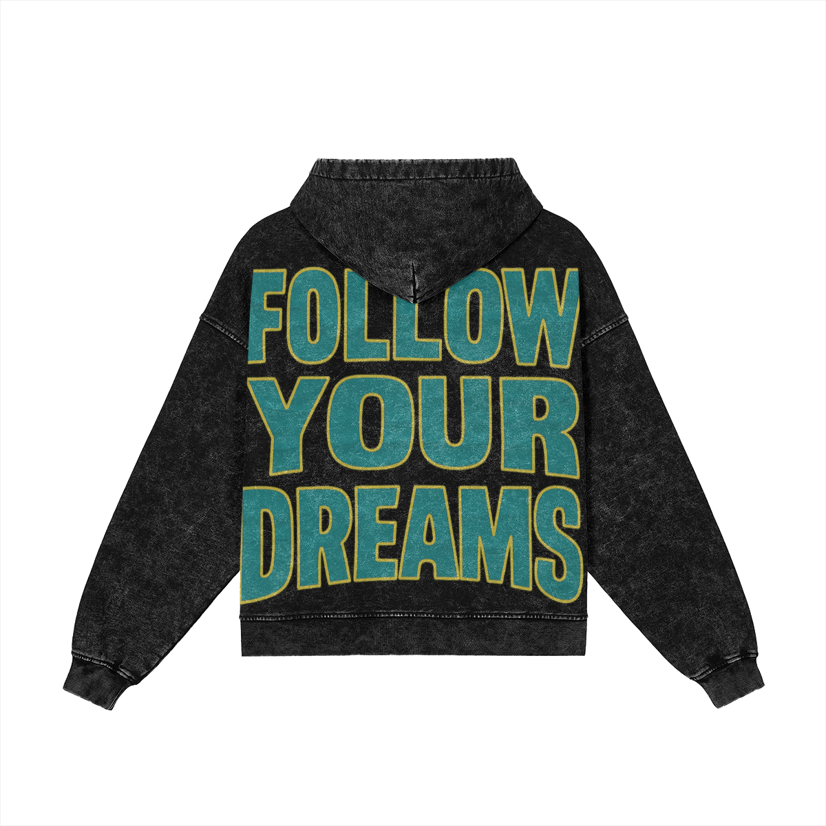 Follow Your Dreams (Air Jordan 11 Gamma Blue) 440GSM Vintage Snow Wash Full-zip Hoodie