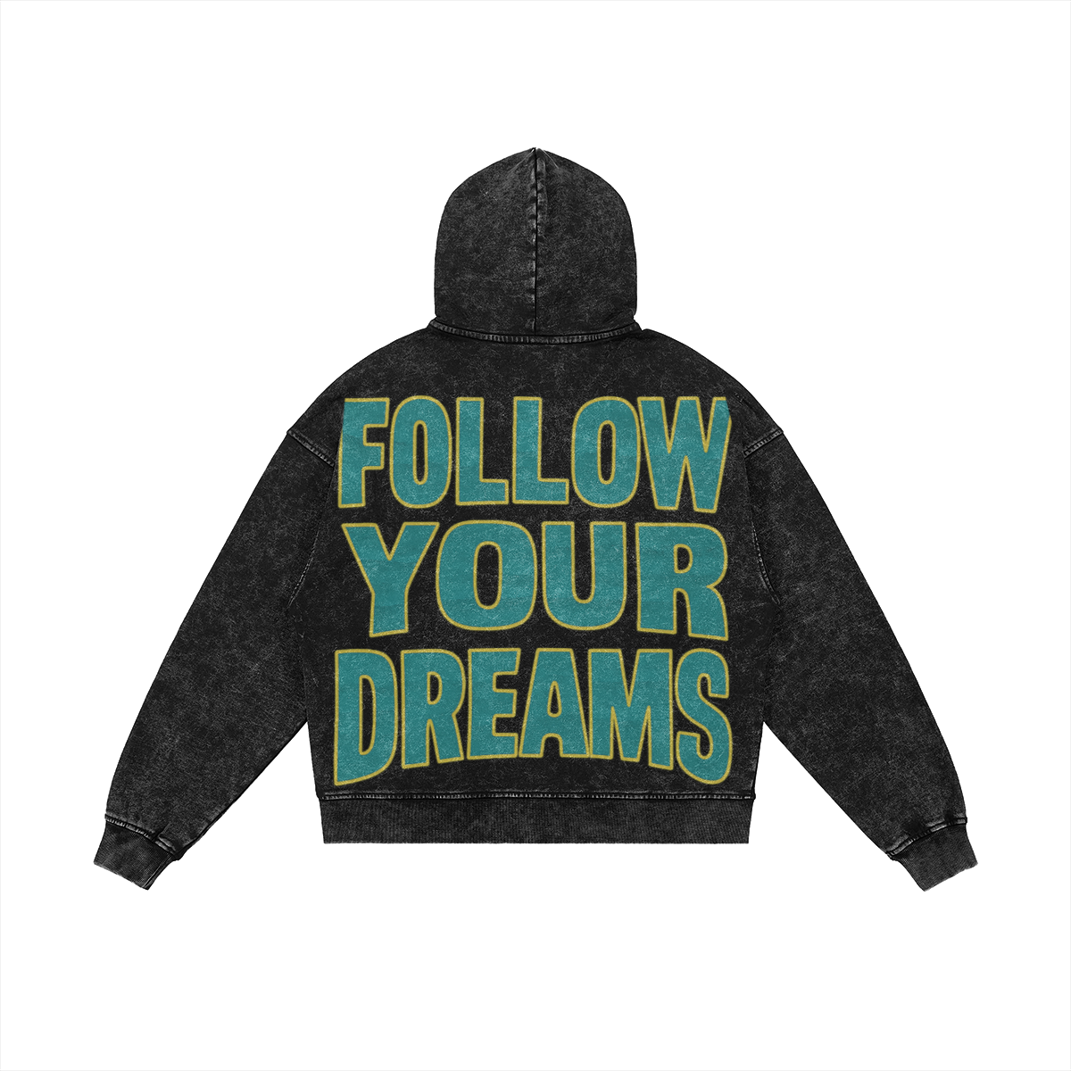 Follow Your Dreams (Air Jordan 11 Gamma Blue) 440GSM Vintage Snow Wash Full-zip Hoodie