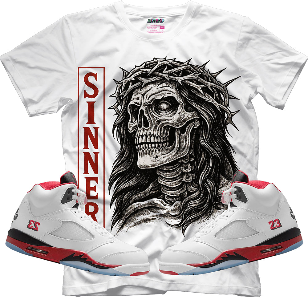 Sinner (Air Jordan 5 Fire Red) T-Shirt