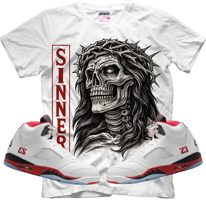 Sinner (Air Jordan 5 Fire Red) T-Shirt