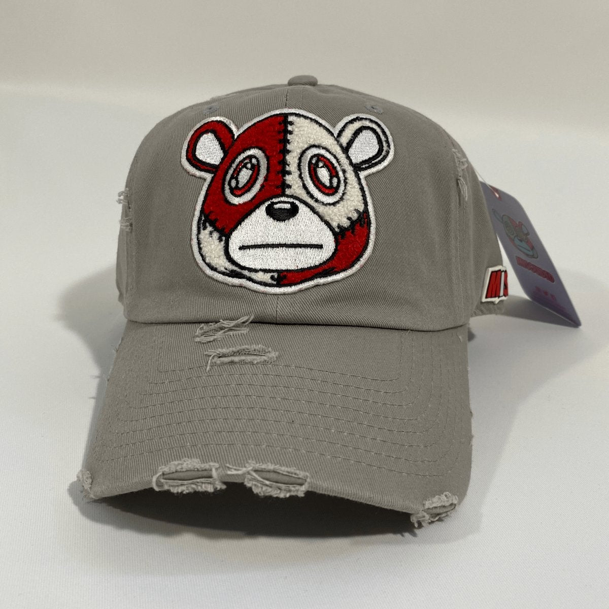 Misguided (Red Oreo 6's) Distressed Dad Hat - Grey - Misguided