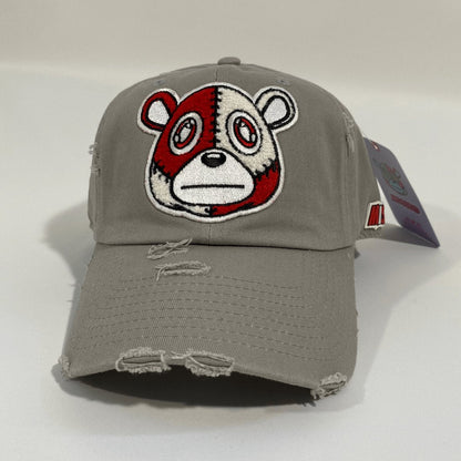 Misguided (Red Oreo 6's) Distressed Dad Hat - Grey - Misguided
